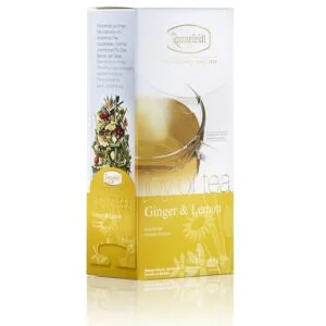Ronnefeldt World Of Tea - Joy of Tea® Ginger & Lemon: Delight in the zesty and invigorating blend of Ginger & Lemon tea, a refreshing and uplifting infusion for a burst of flavour.