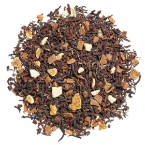 Guiding Light tea by Ronnefeldt - a BIO organic black tea with cinnamon pieces and orange peel, offering a sweet orange scent and warm cinnamon notes.