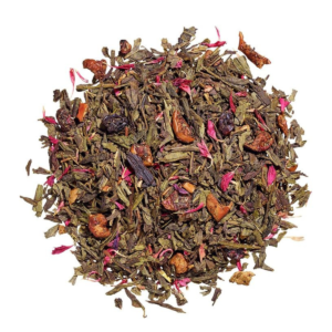 Vanilla Apple tea by Ronnefeldt - a green tea blend with apple pieces, vanilla, currants, and cornflowers.